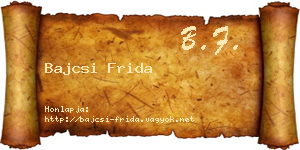Bajcsi Frida névjegykártya